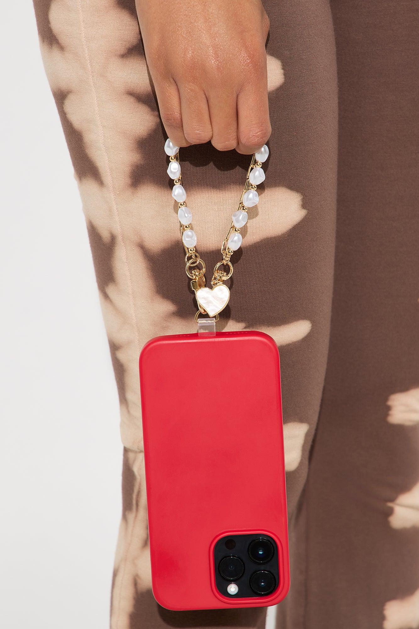 Charm & Cherish Phone Wristlet - White/Gold Female Product Image