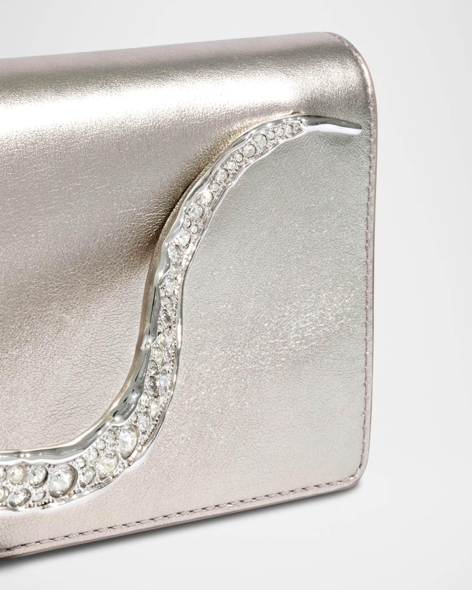 Crystal Curve Metallic Leather Clutch Bag Product Image