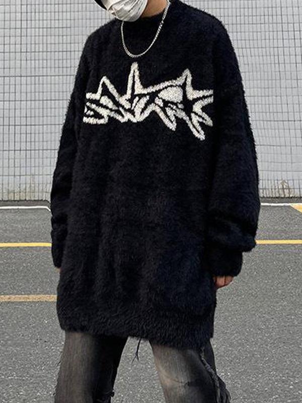 Men's Street Print Oversized Sweater Product Image