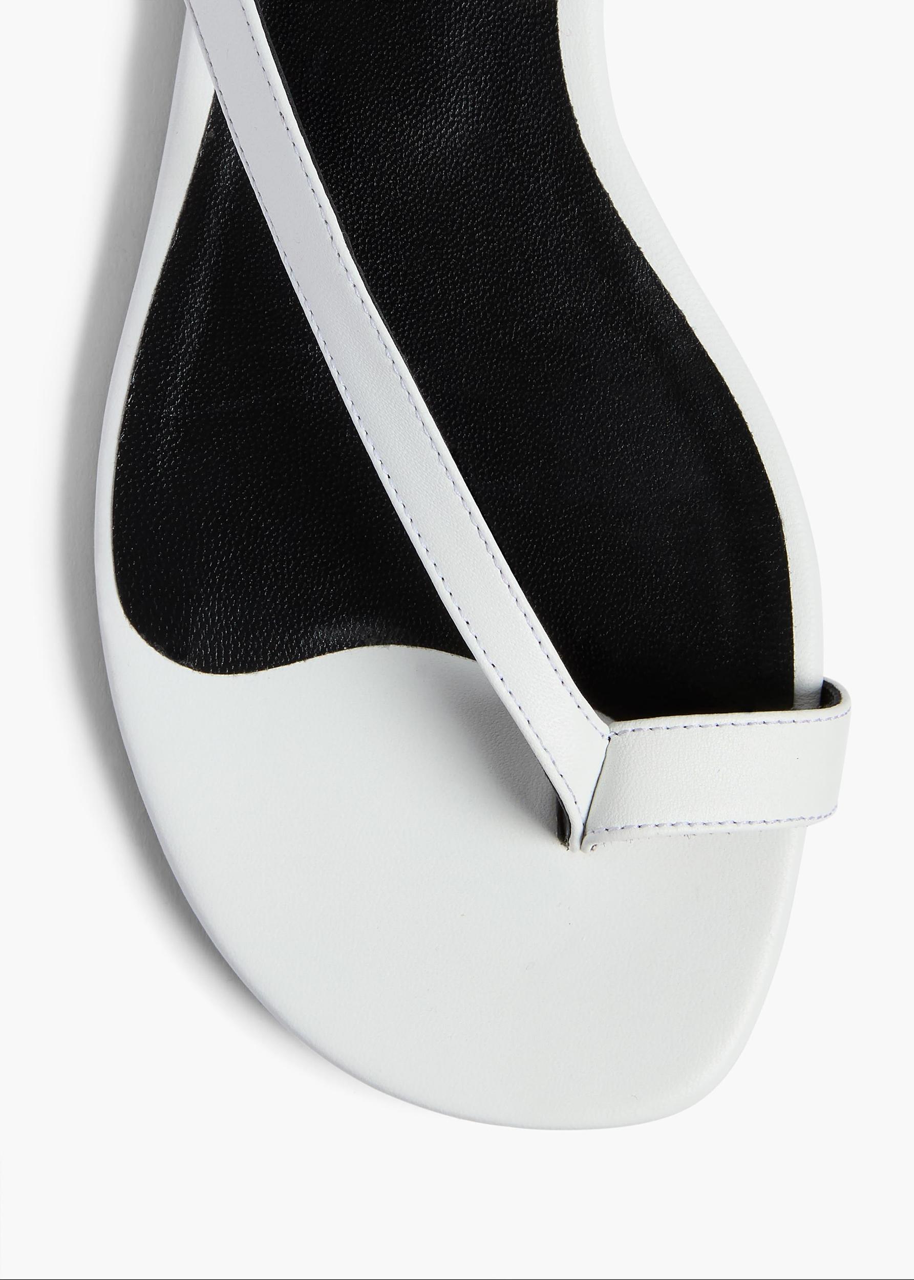 Aimee Flat Sandal in Optic White Leather Product Image