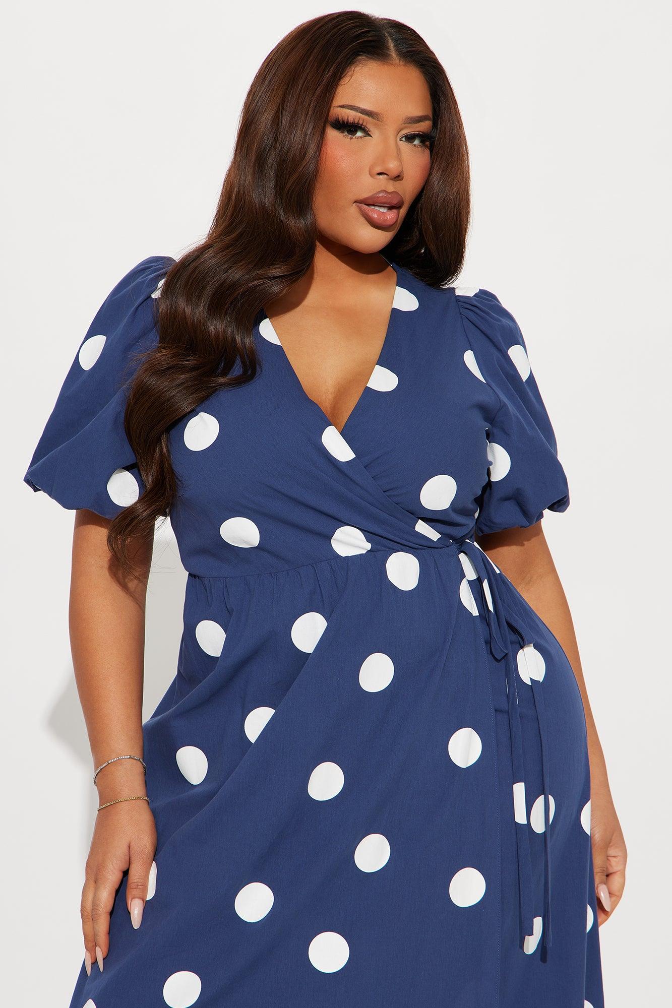 Jennifer Polka Dot Maxi Dress - Navy/combo Product Image
