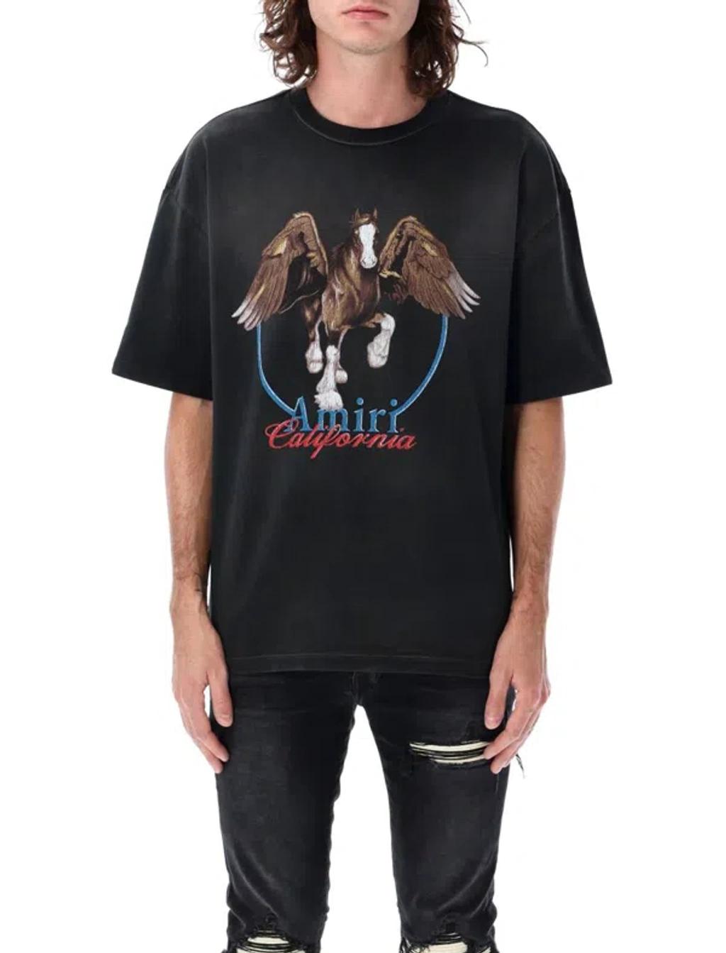 AMIRI Men's Vintage Wash Pegasus T-shirt T-shirt In Black Product Image