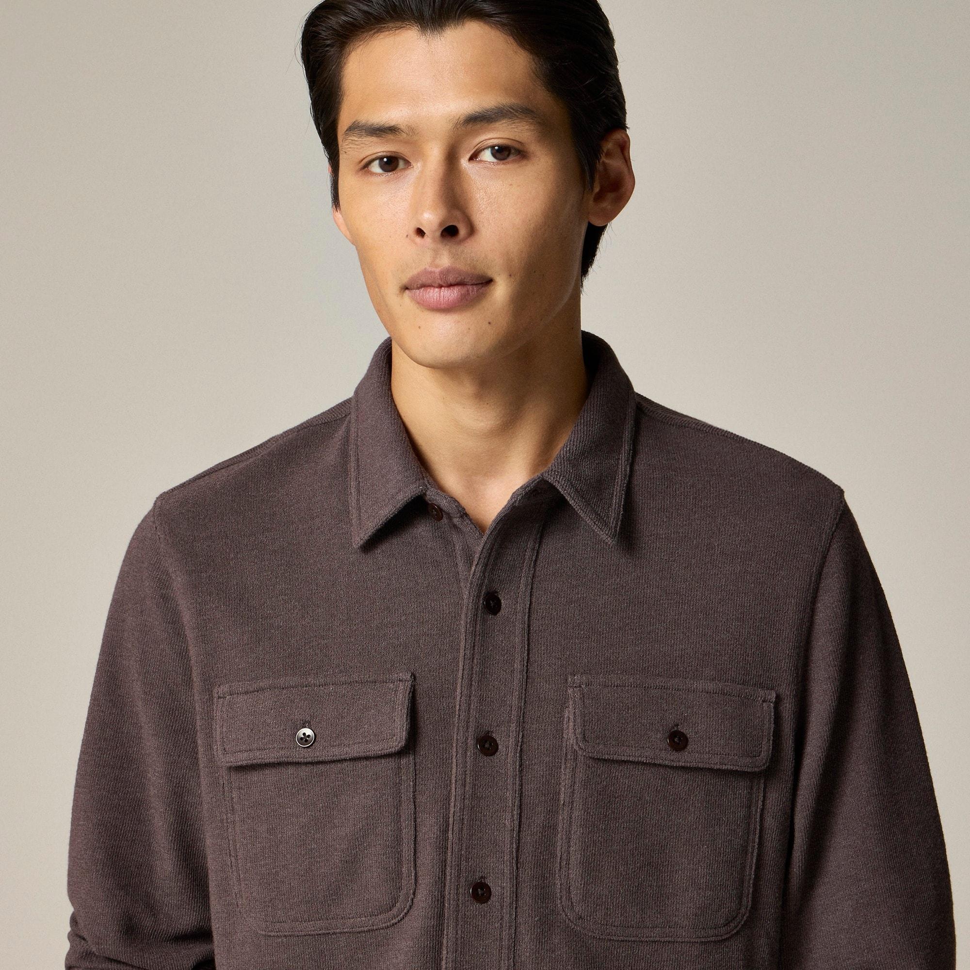 Long-sleeve textured sweater-tee shirt Product Image