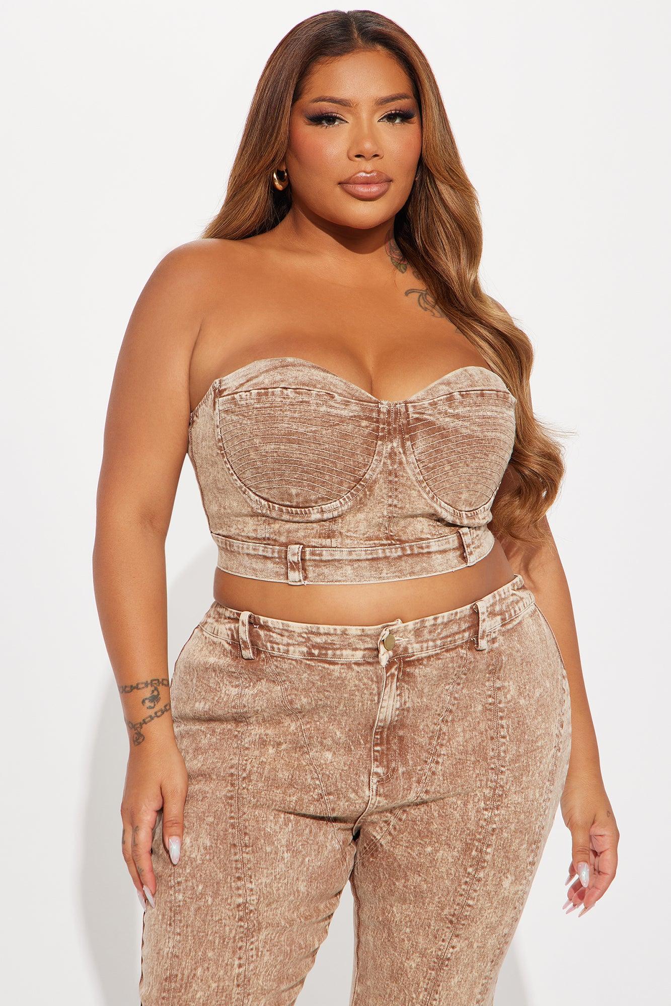 Bella Denim Pant Set - Camel Product Image