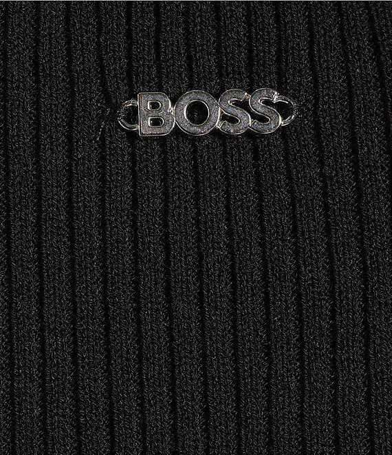 BOSS by Hugo Boss Fahara Solid Knit Crew Neck Button Front Cardigan Product Image