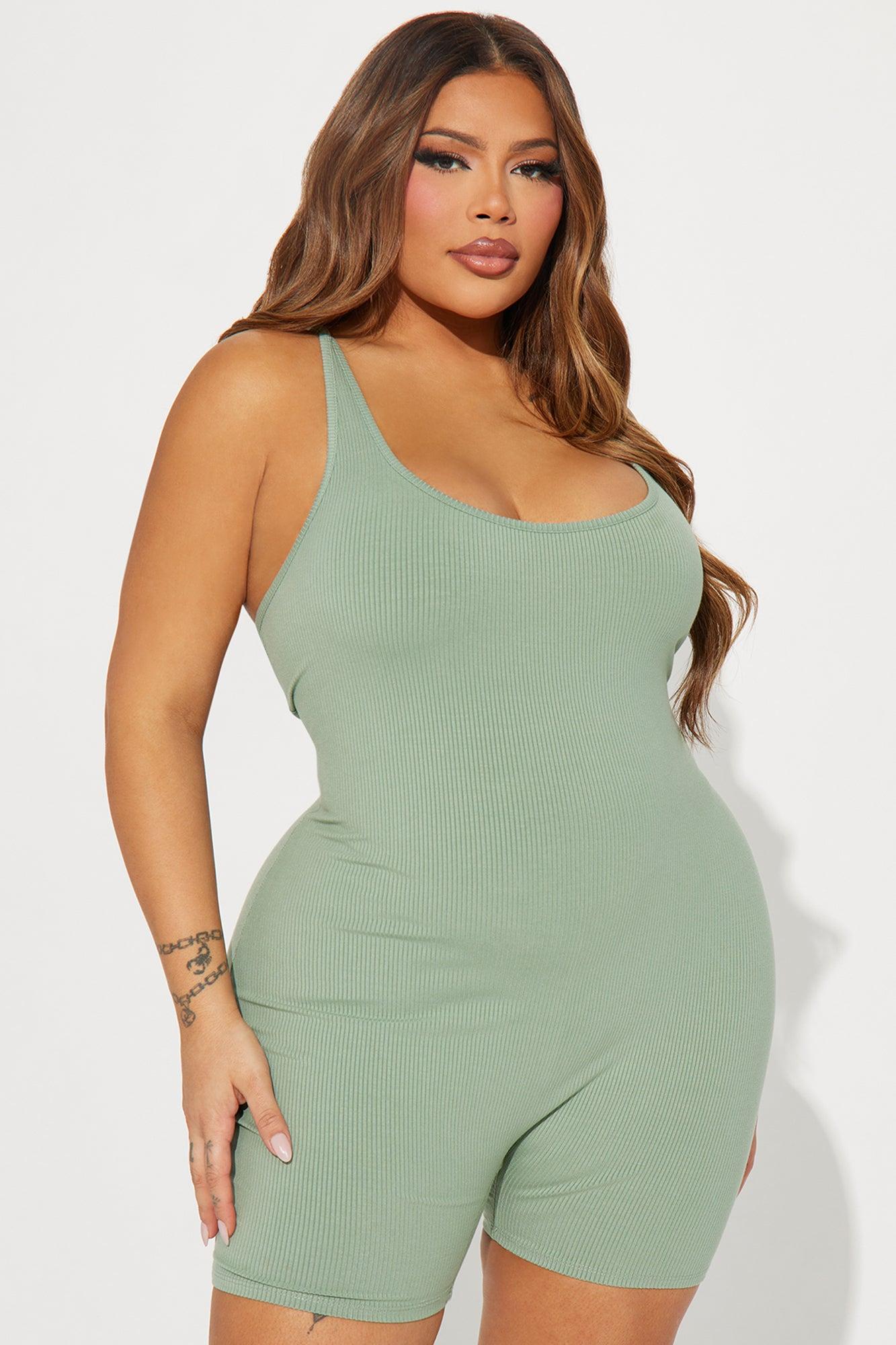 Come Close Bodycon Romper - Sage Product Image