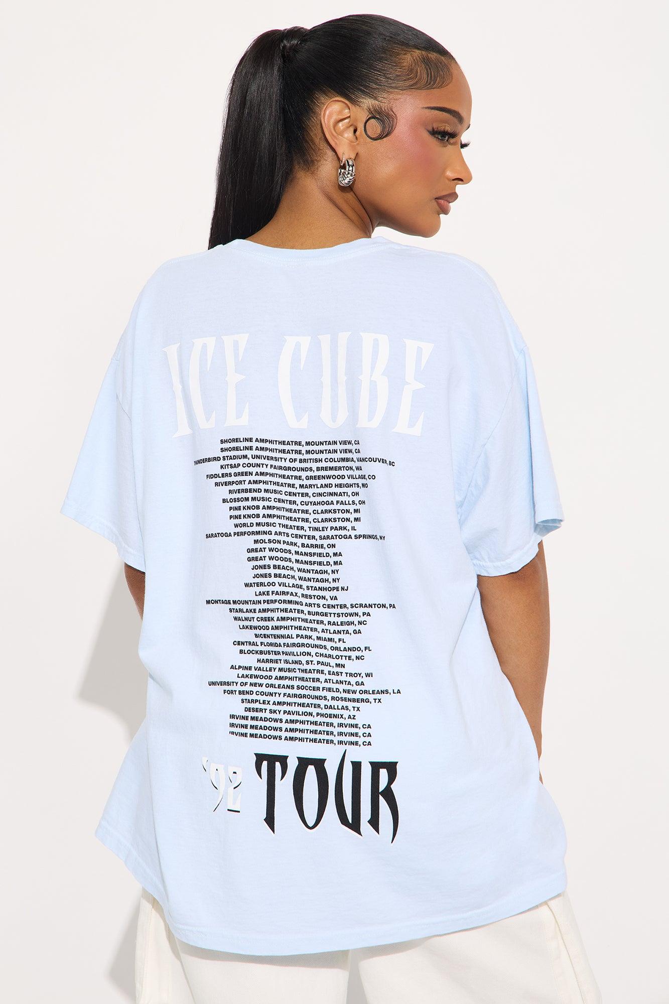 Ice Cube Tour Washed Oversized Tee - Light Blue Product Image