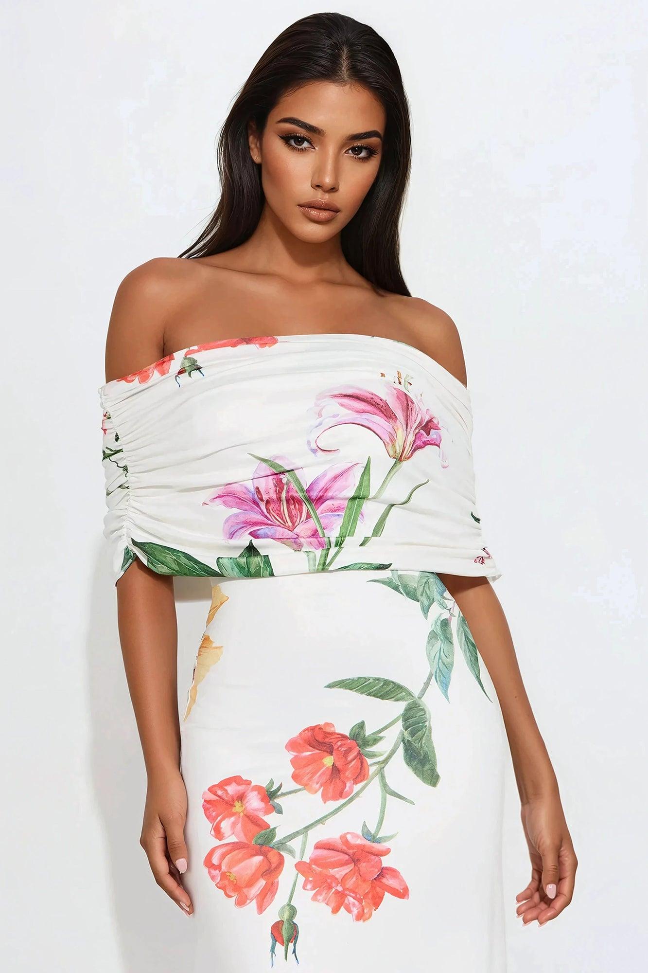 Paradise Floral Maxi Dress - Off White/combo Product Image