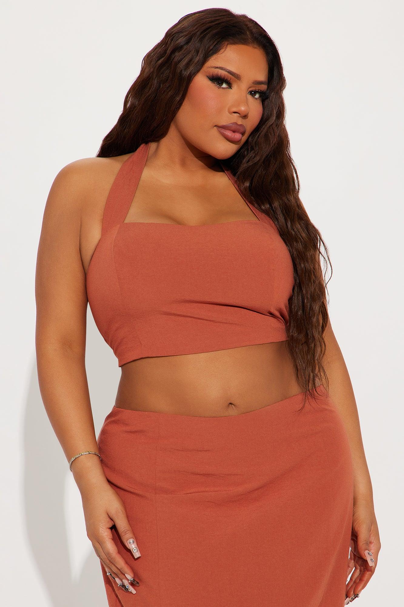 Sweet Life Linen Skirt Set - Rust Product Image