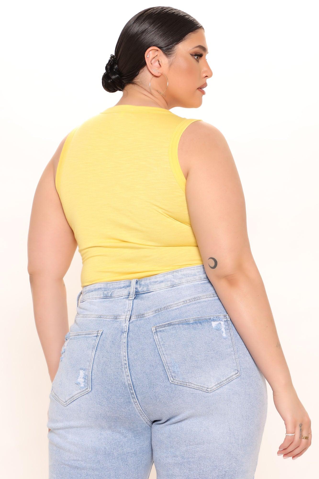 Alana Sleeveless Bodysuit - Yellow Product Image