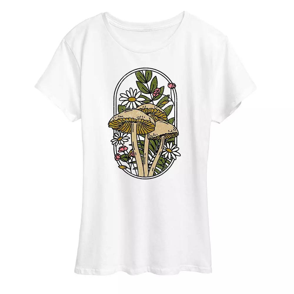 Plus Mushrooms And Flowers Graphic Tee, Women's,  Product Image