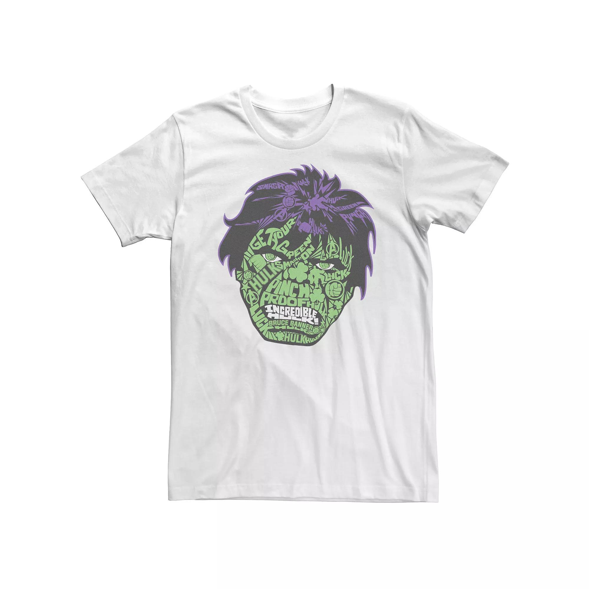 Big & Tall Marvel Hulk St. Patty's Day Head Build Up Fill Tee, Men's,  Product Image