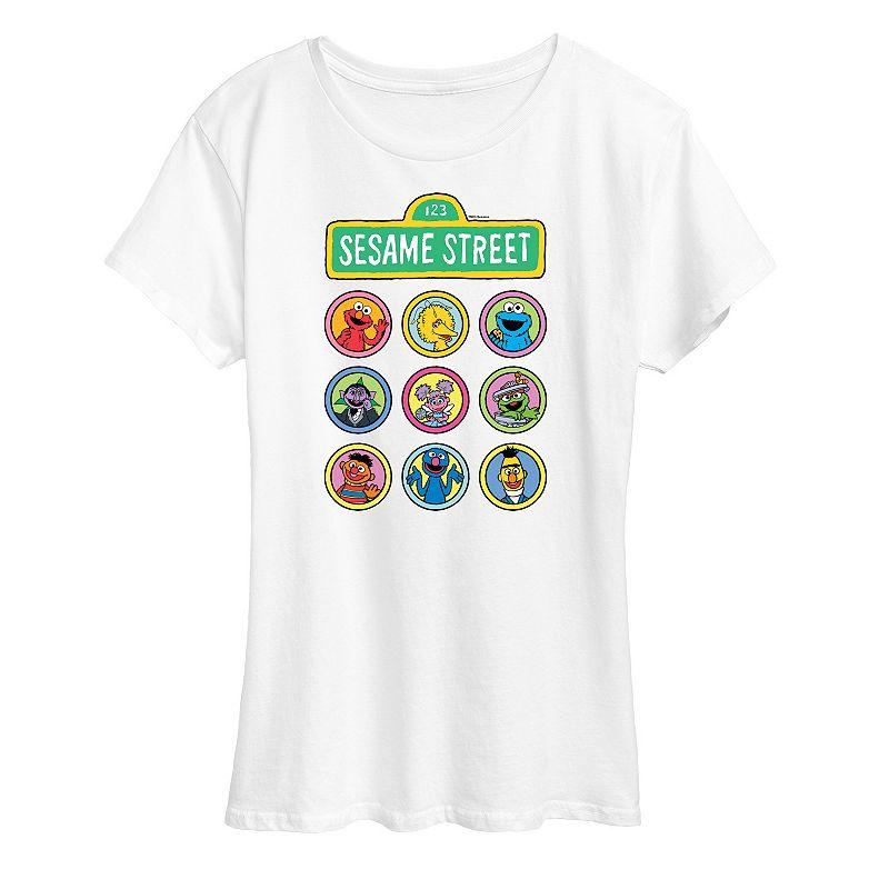 Women's Sesame Street Character Grid Graphic Tee, Girl's,  Product Image