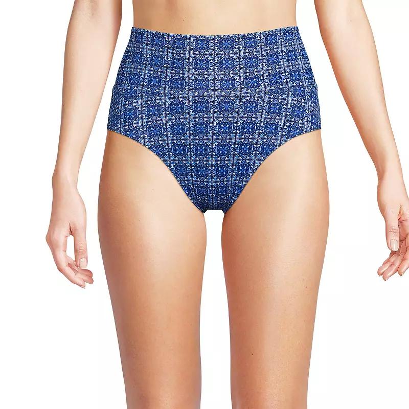 Women's Lands' End Chlorine Resistant Fold Over High Waisted Bikini Bottoms,  Product Image