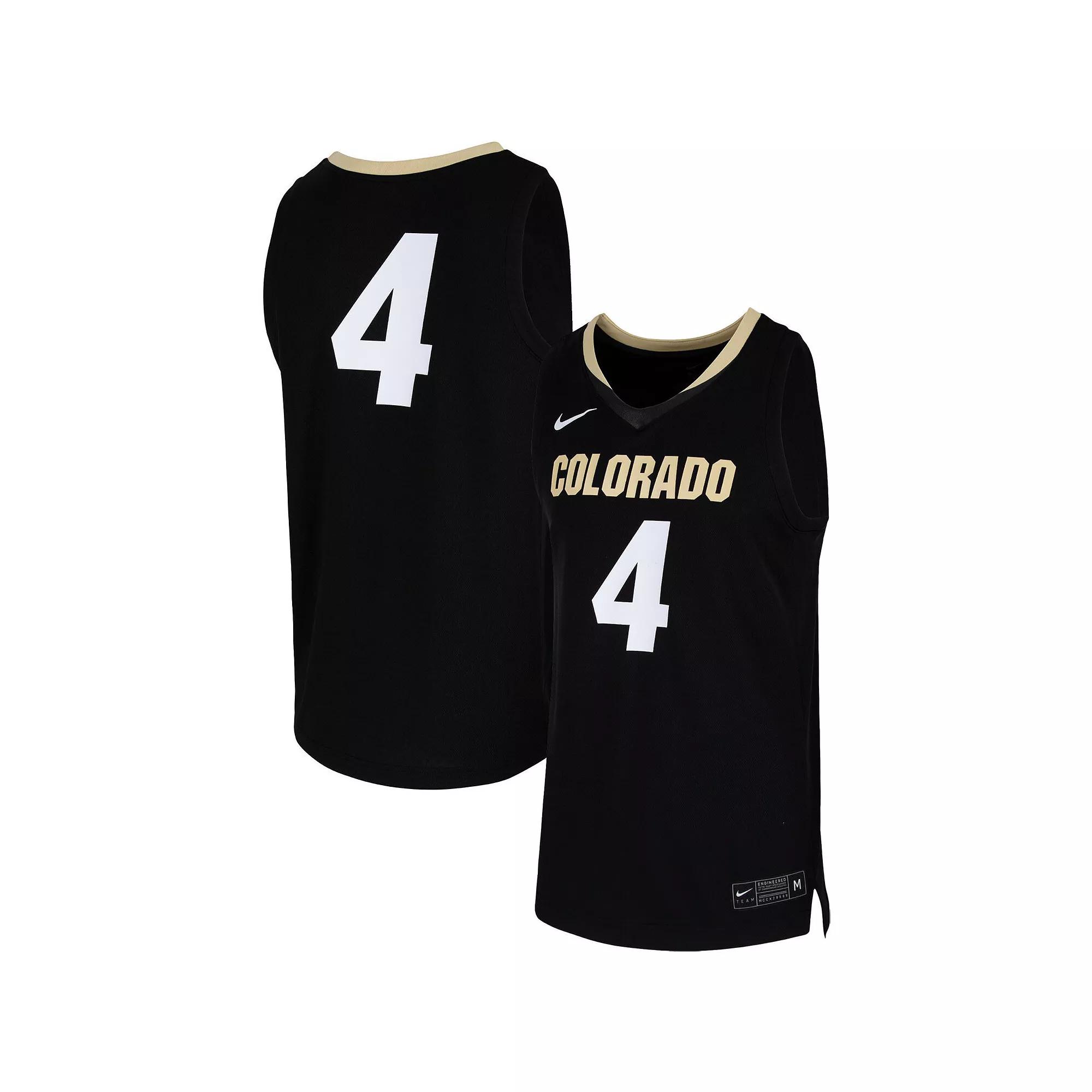 Men's Nike #4 Black Colorado Buffaloes Team Replica Basketball Jersey,  Product Image