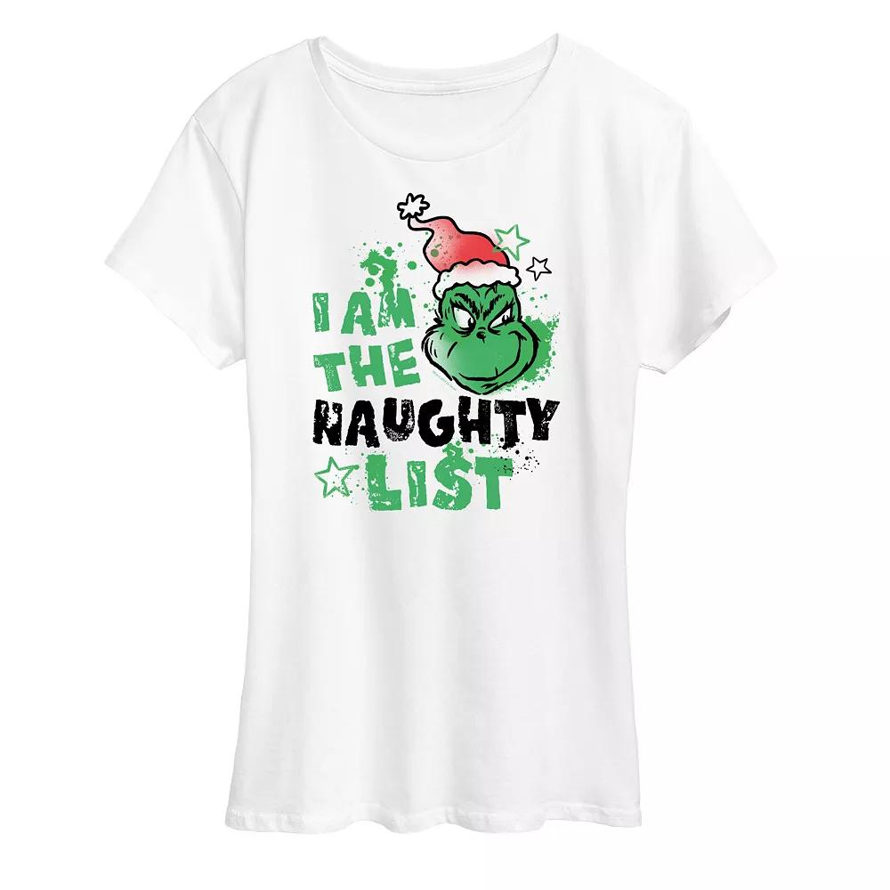 Women's Dr. Seuss The Grinch Naughty List Graphic Tee, Girl's,  Product Image