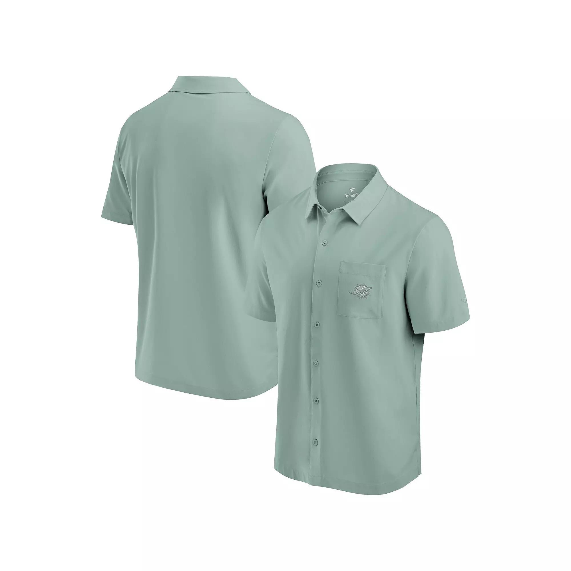 Men's Fanatics Mint Miami Dolphins Front Office Button-Up Shirt,  Product Image