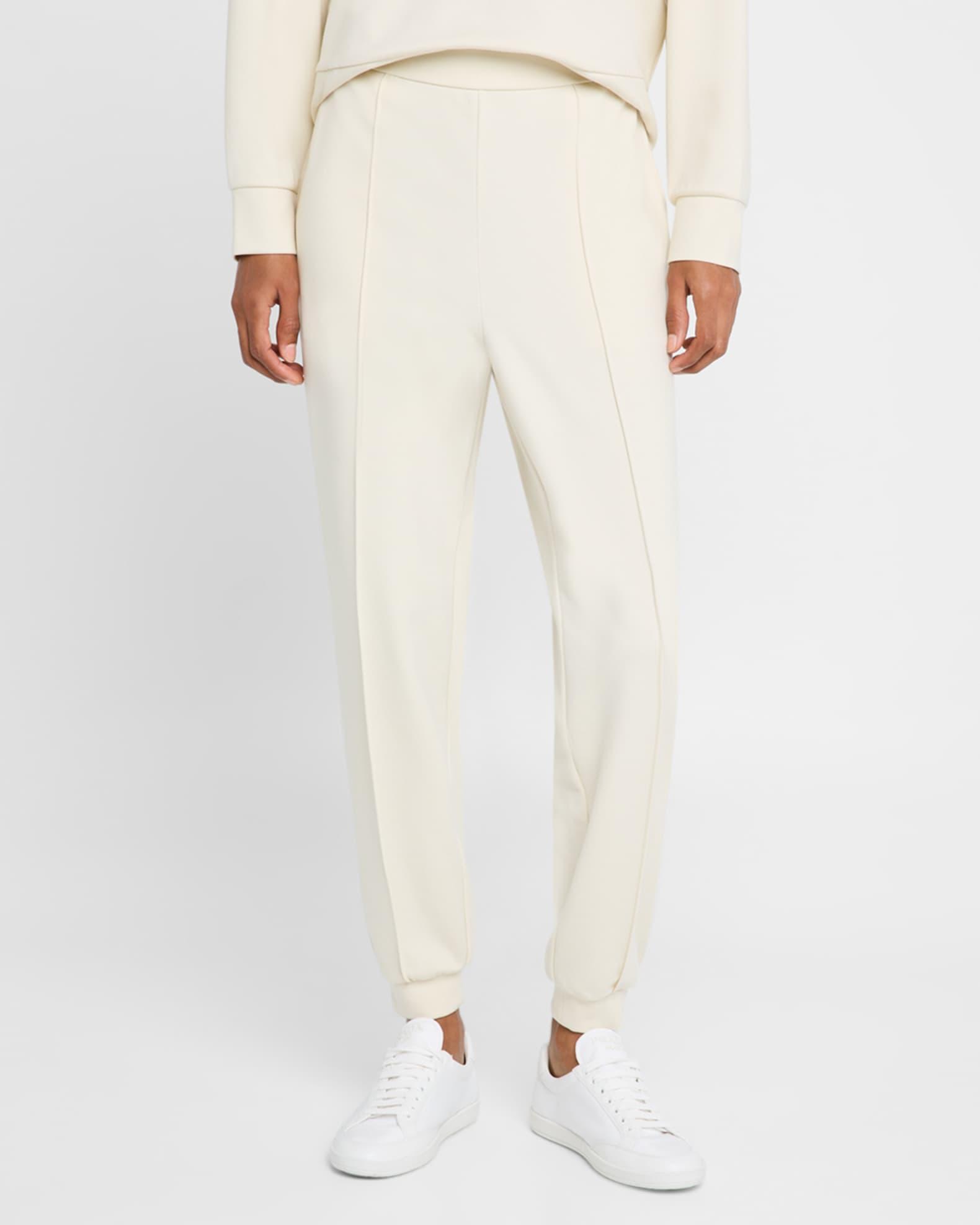 Cropped Pintuck Lightweight Ponte Joggers Product Image