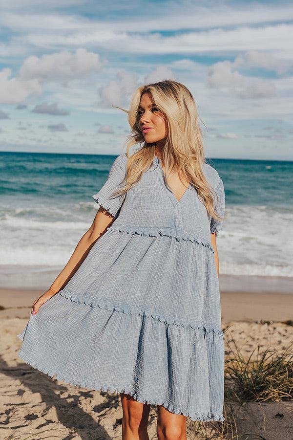 Summer Mimosa Babydoll Dress in Airy Blue Product Image