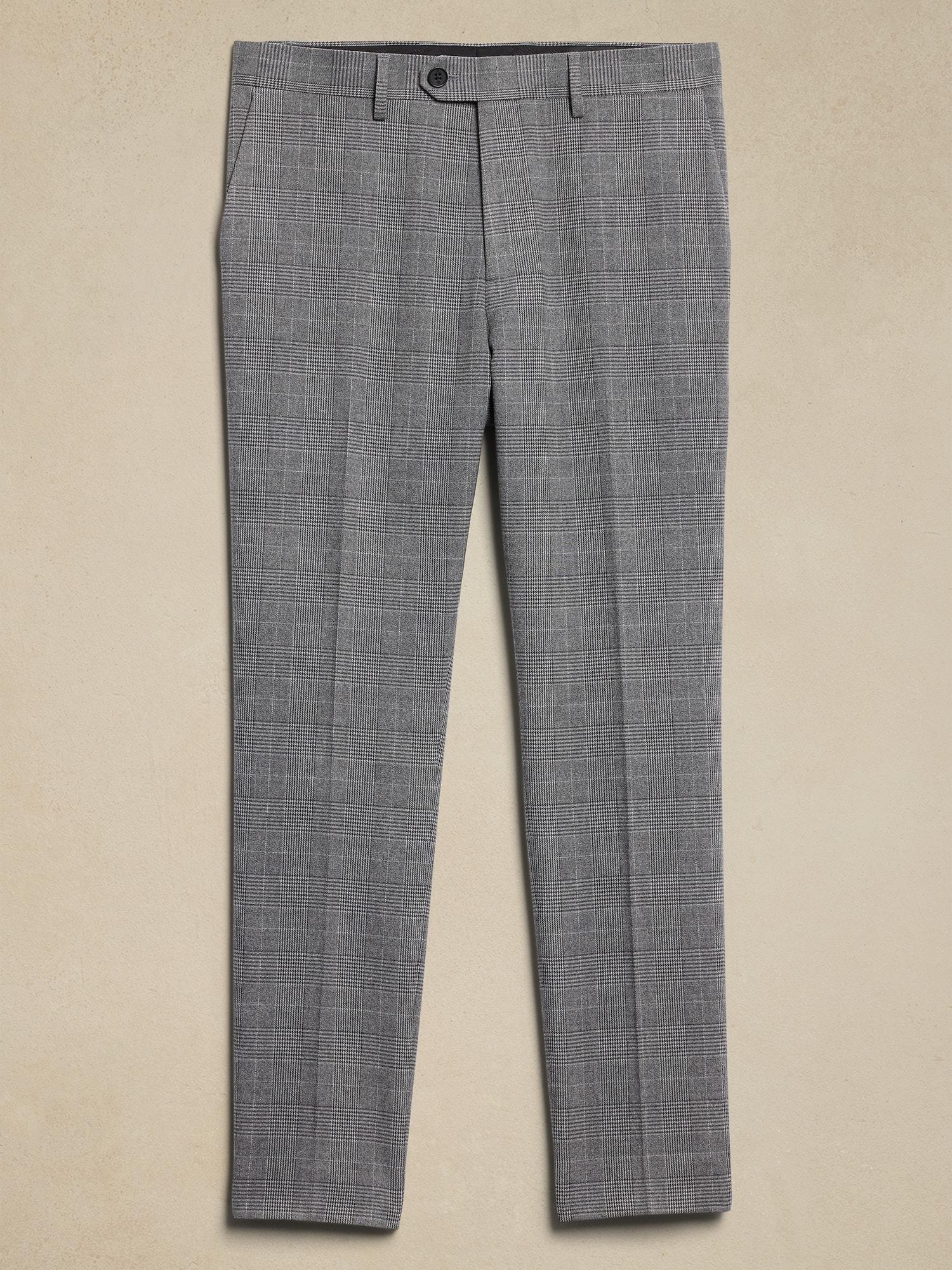 Tailored-Fit Gray Prince of Wales Suit Trouser Product Image