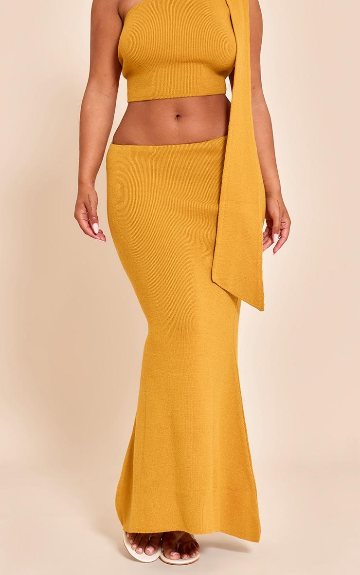 Shape Rust Knitted Maxi Skirt Product Image