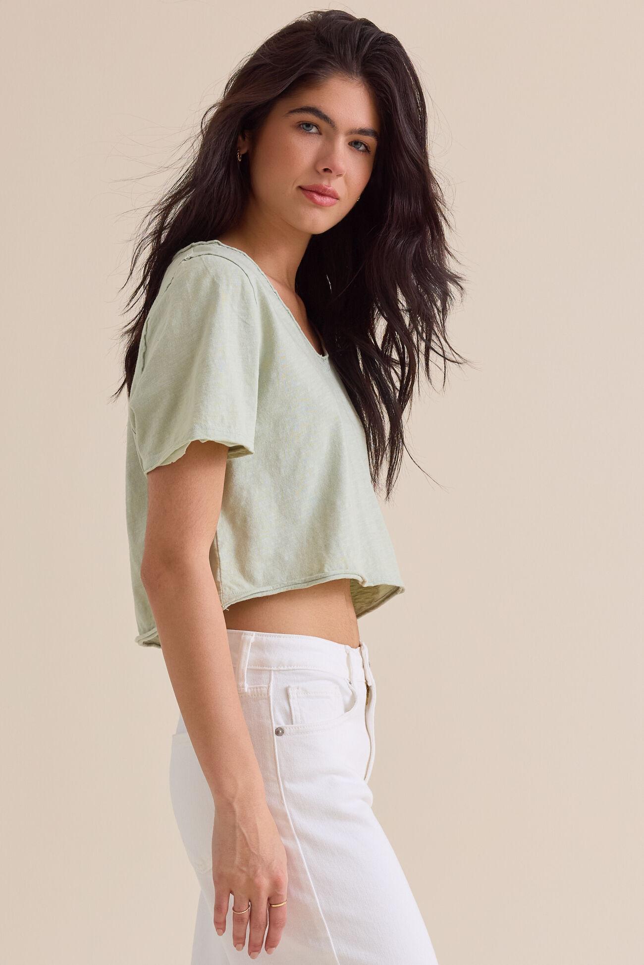 Vera Cropped Lace Tee Product Image
