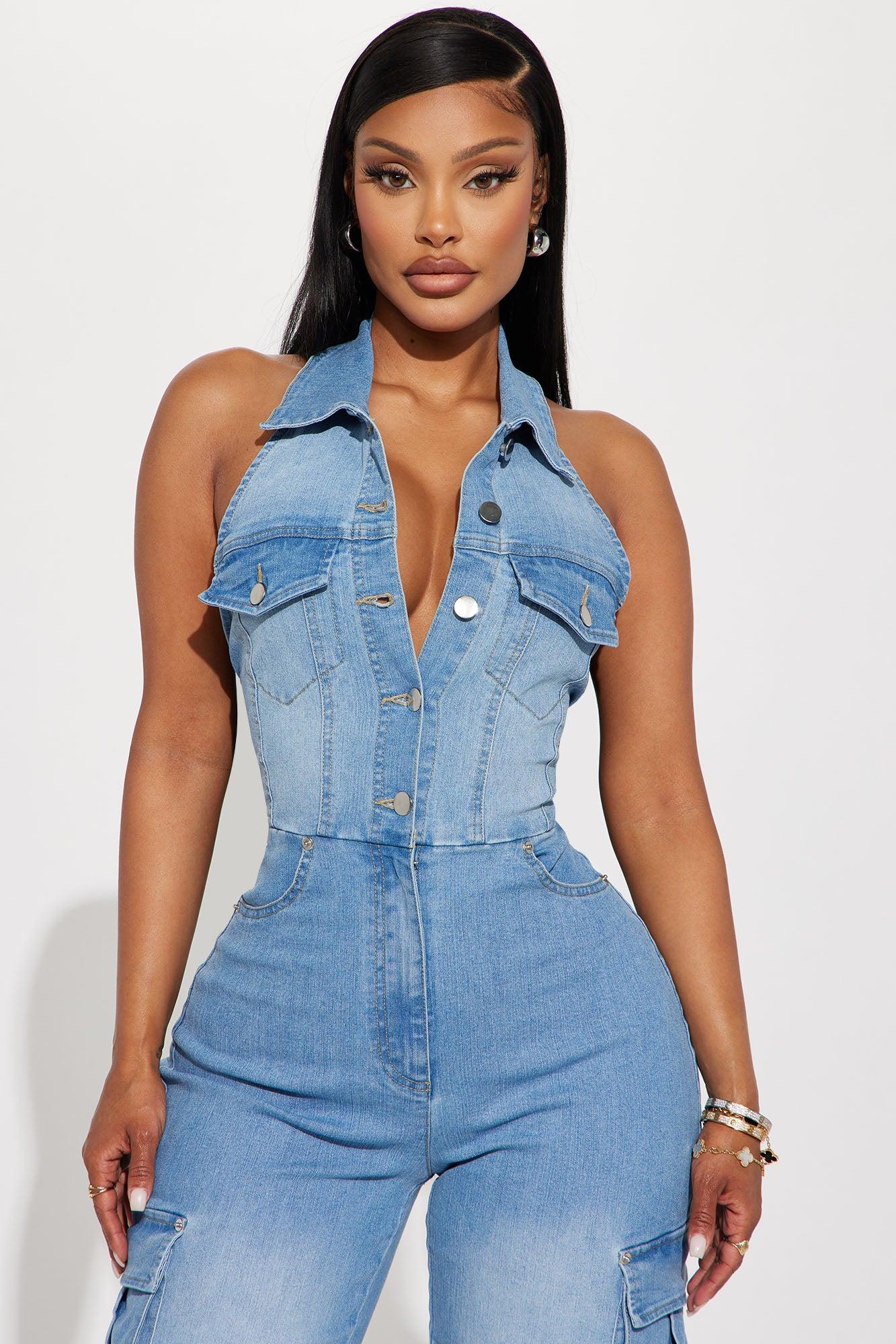 Madelaine Denim Jumpsuit - Denim Product Image