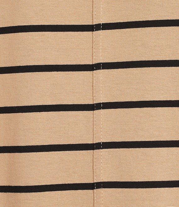 Gibson & Latimer Stripe Print Knit Crew Neck 3/4 Puff Sleeve Tee Shirt Product Image