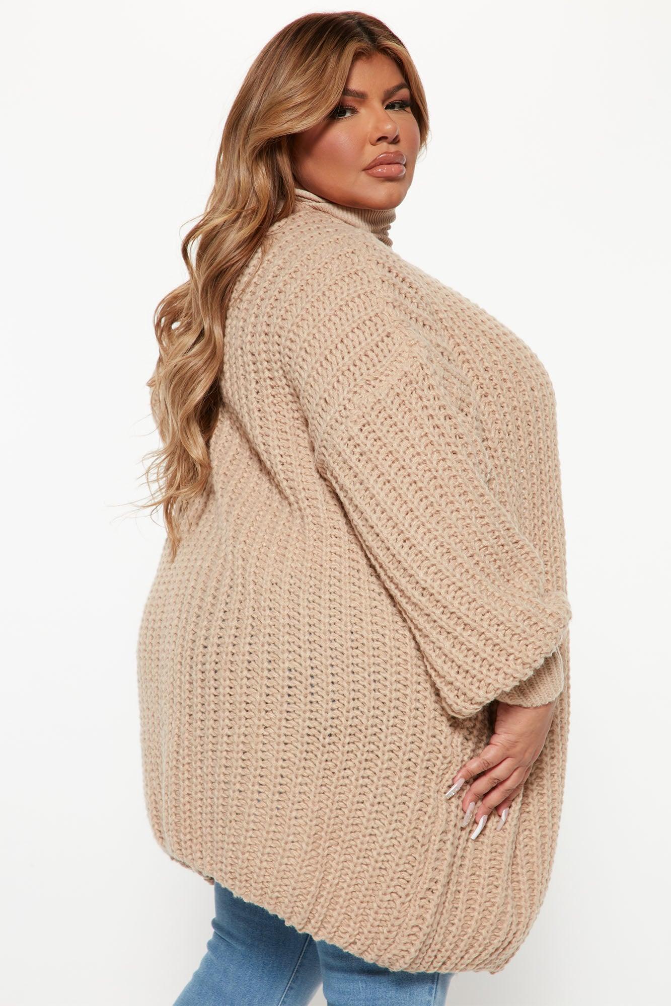 Real Love Open Front Cardigan - Taupe Product Image