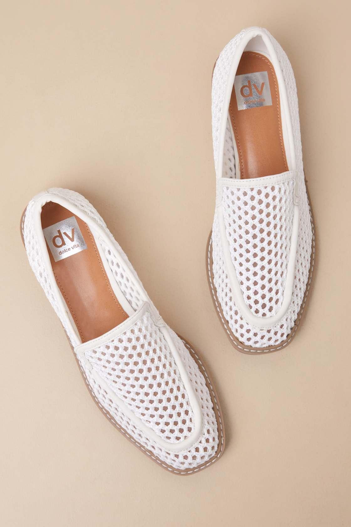 Fran White Woven Loafers Product Image