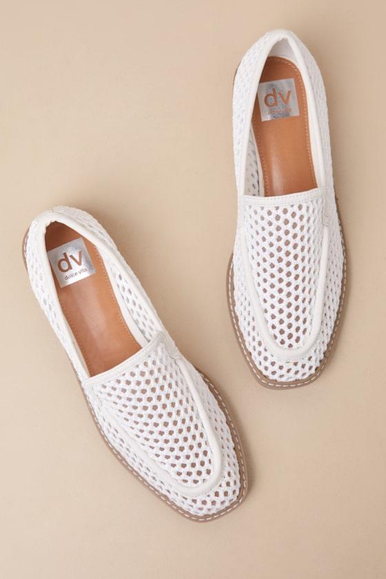 Fran White Woven Loafers Product Image
