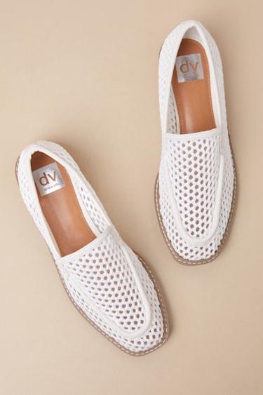 Fran White Woven Loafers Product Image