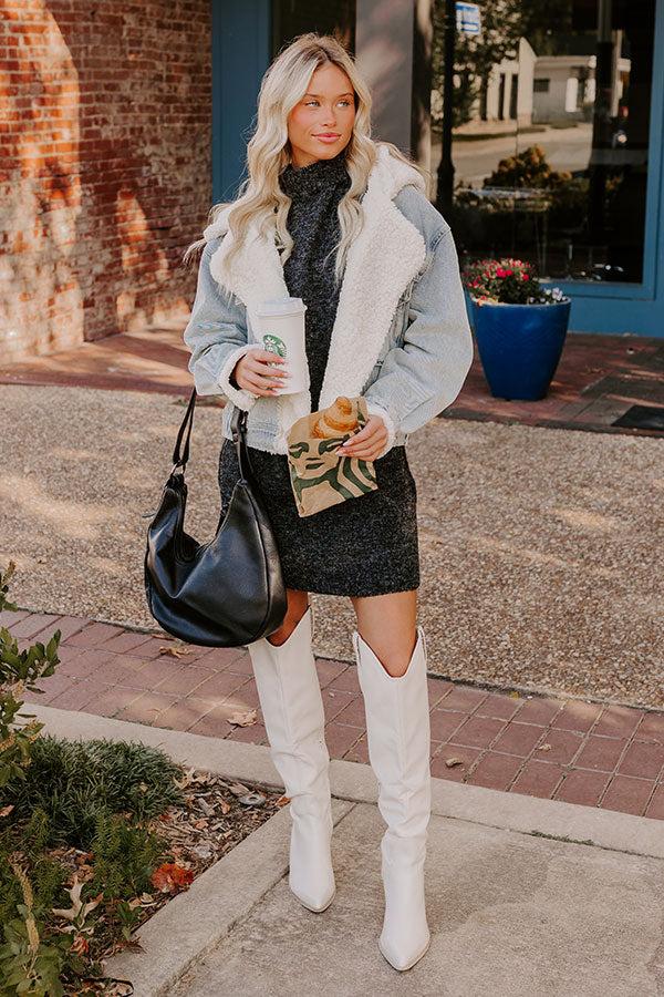 Oh So Cozy Knit Sweater Dress in Black Product Image