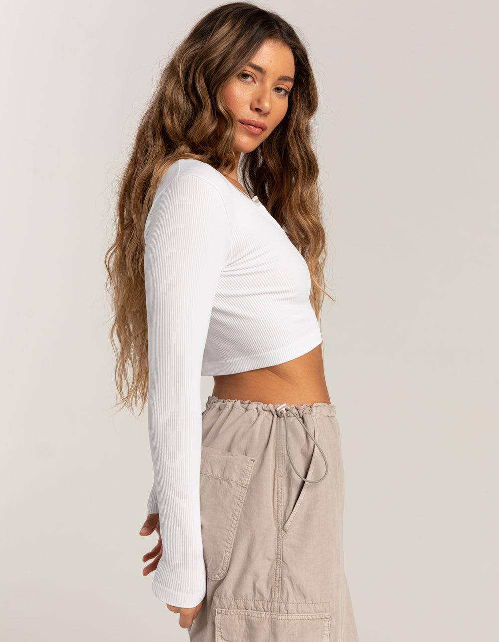 BDG Urban Outfitters Seamless Going For Gold Womens Knit Top - WHITE Product Image