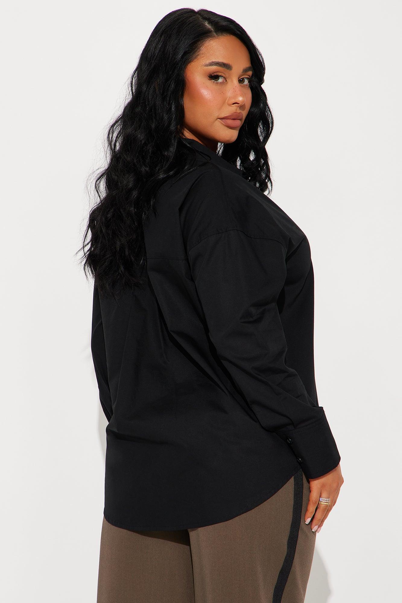 Blissful Day Poplin Shirt - Black Product Image
