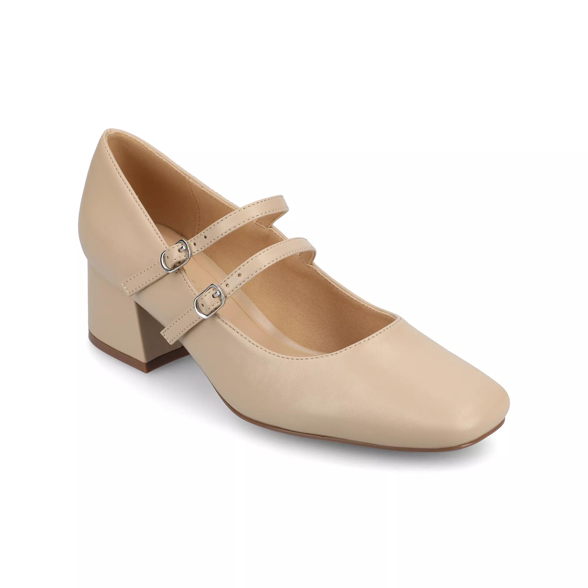 Journee Nally Women's Tru Comfort Foam Faux Leather Mary Jane Pumps, Size: 12, Beige Product Image