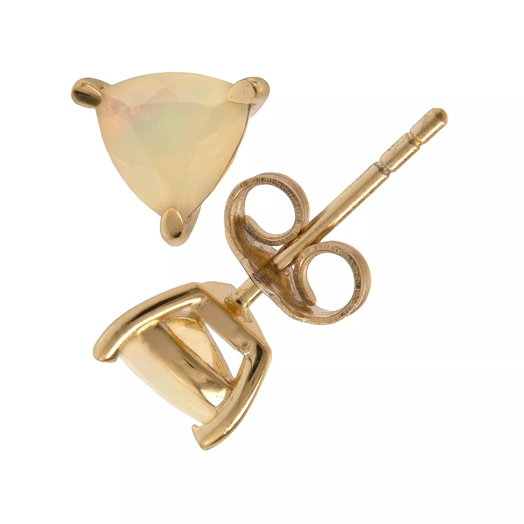 Gemistry 14k Gold Over Silver Opal Stud Earrings, Women's, Gold Tone Product Image