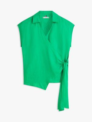 Sleeveless Linen Wrap Top Product Image