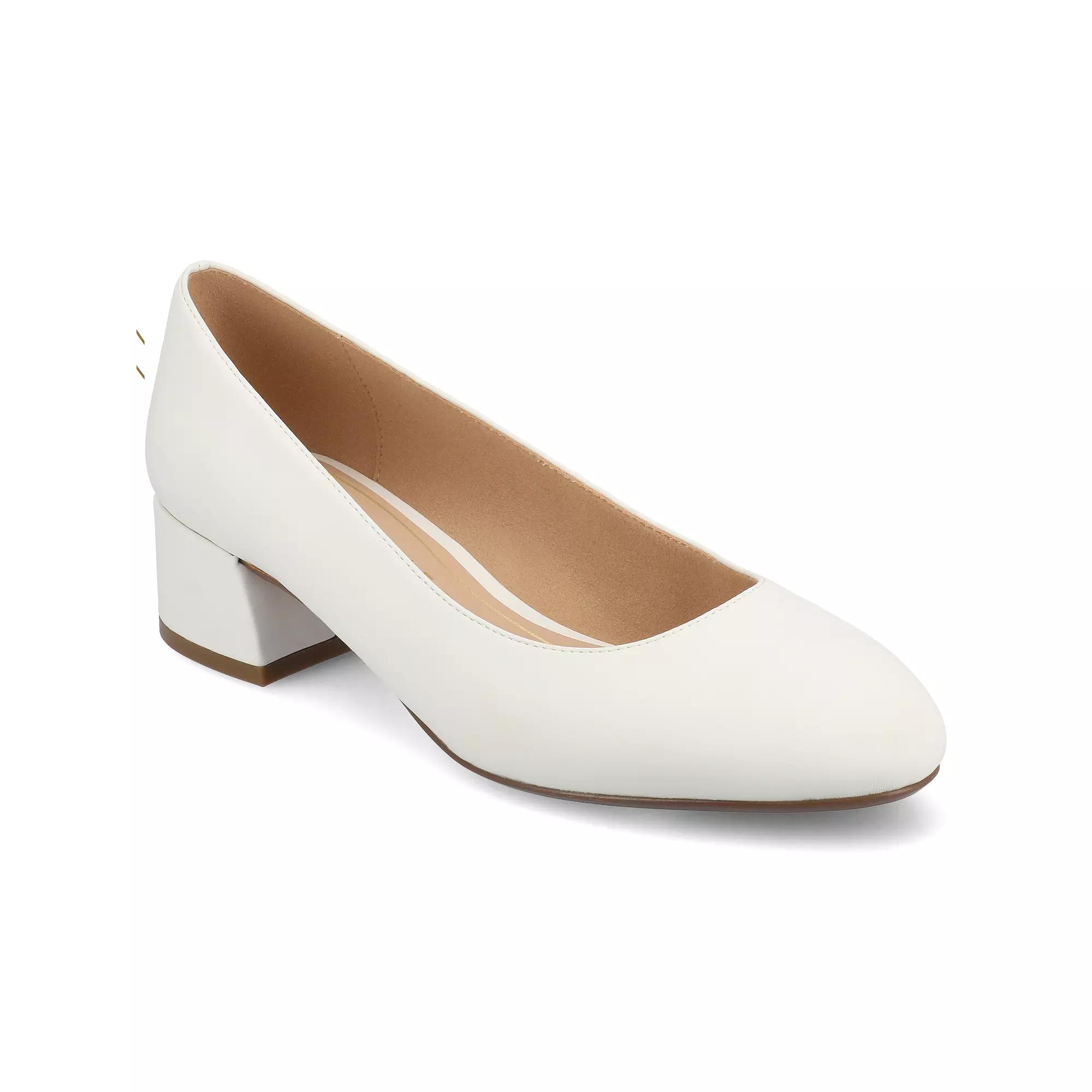 Journee Medium and Wide Width Saarii Women's Slip-On Block Heel Pumps,  Product Image