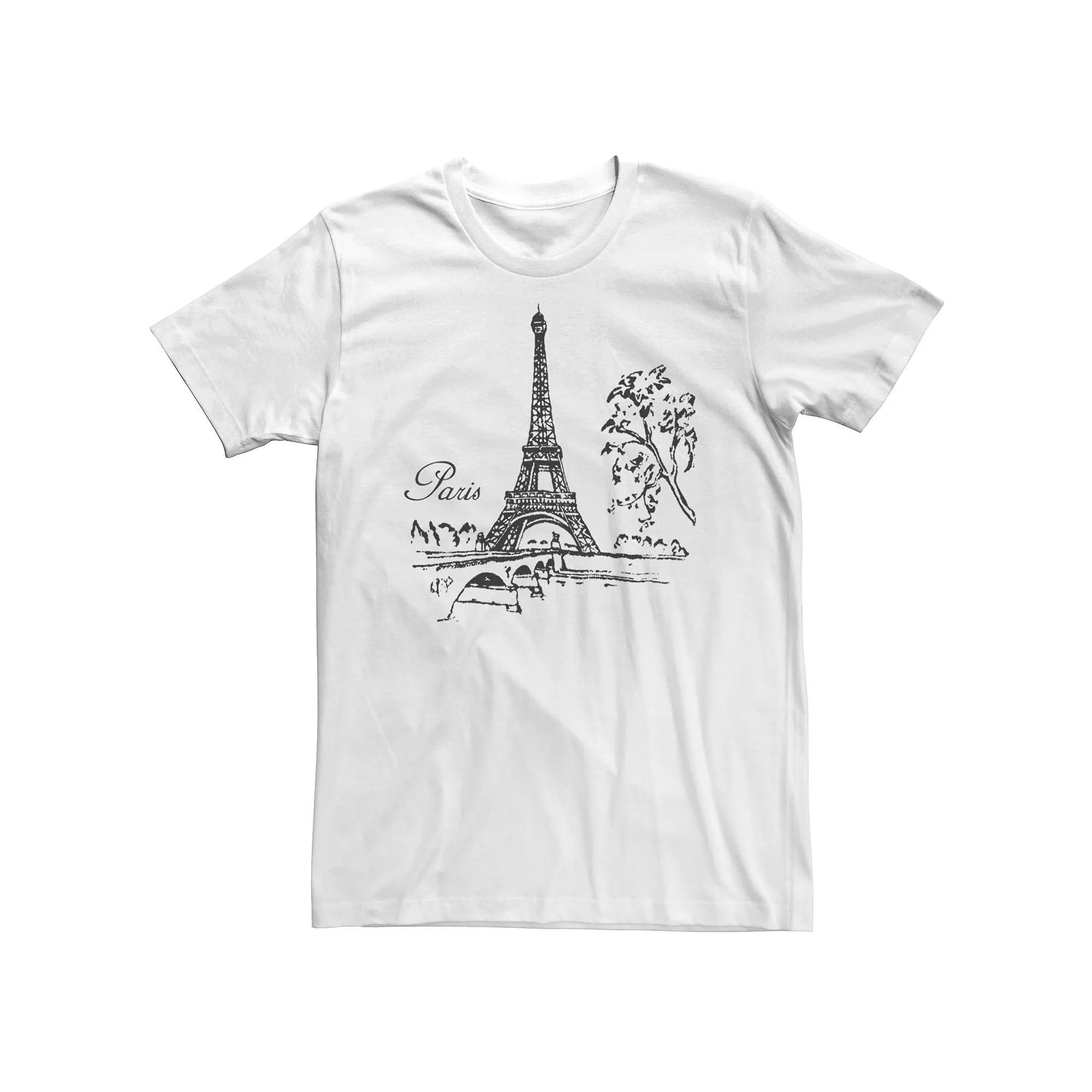 Big & Tall Paris Eiffel Tower Line Art Tee, Men's,  Product Image