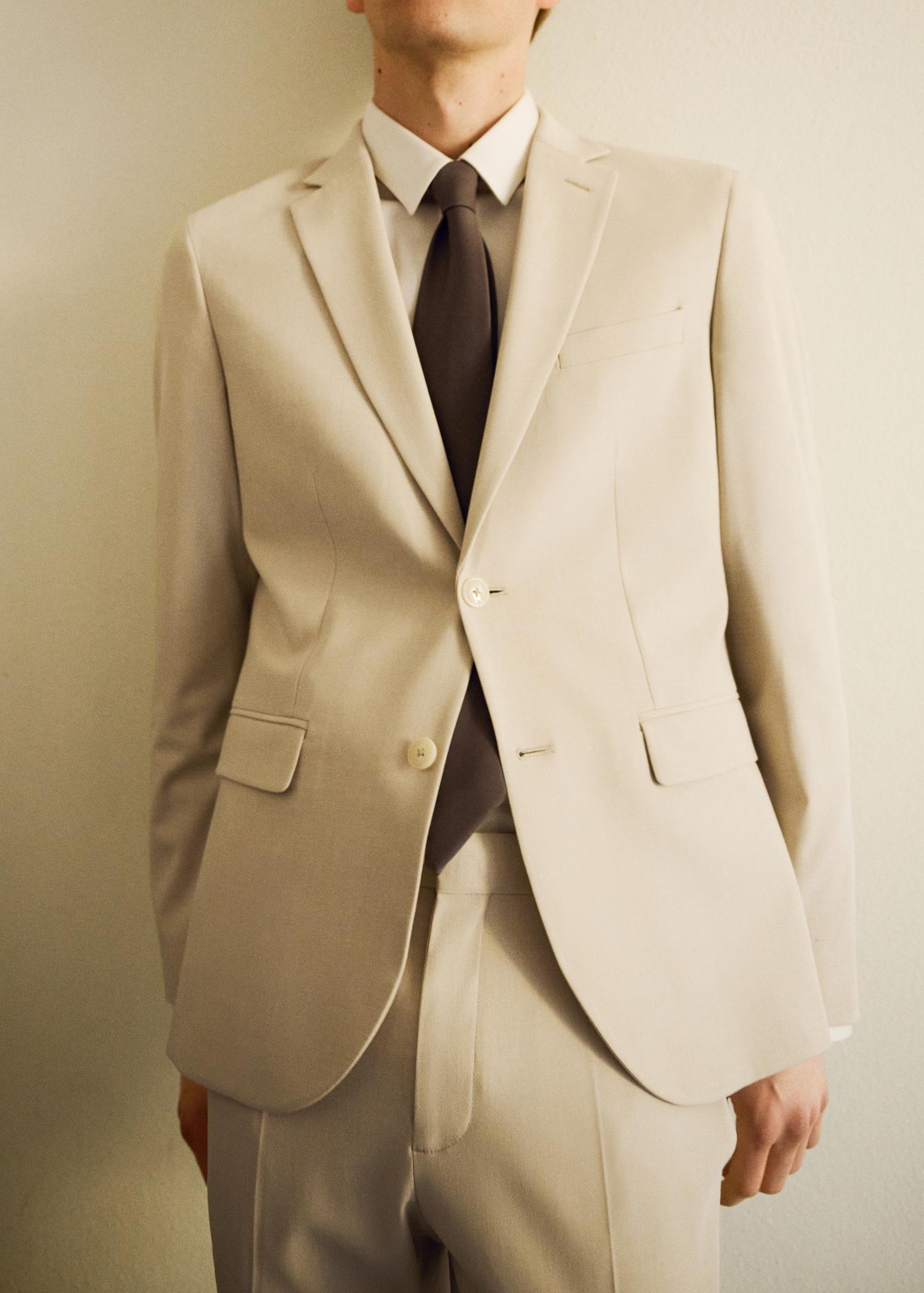 Super slim-fit suit jacket in stretch fabric - Men | MANGO USA Product Image