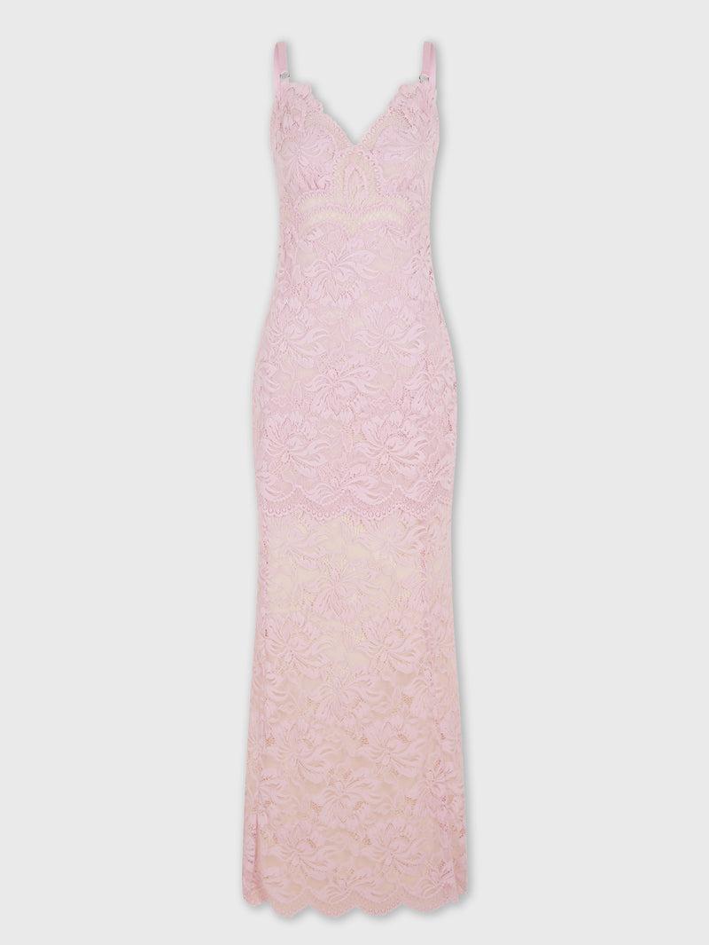 PINK LONG DRESS IN LACE Product Image