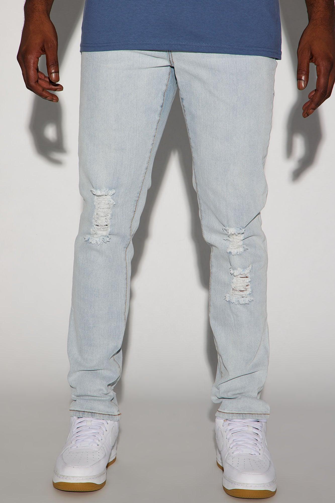 Jasper Skinny Vintage Ripped Knee Jean - Light Wash Product Image