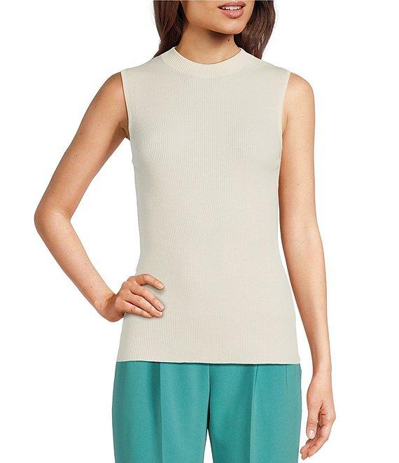 BOSS by Hugo Boss Solid Knit Mock Neck Sleeveless Coordinating Tank Top Product Image