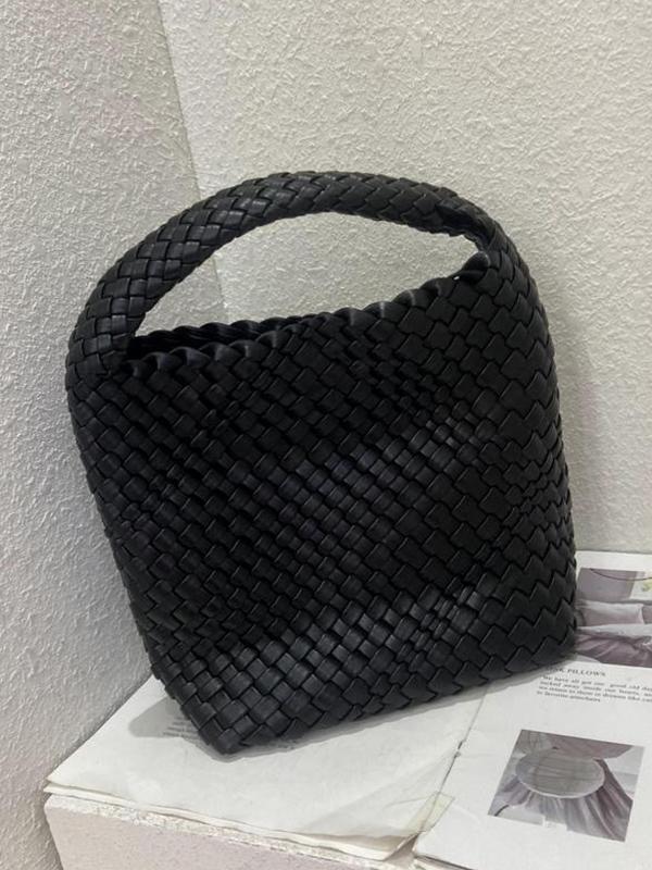Solid Color Woven Bags Handbags Product Image