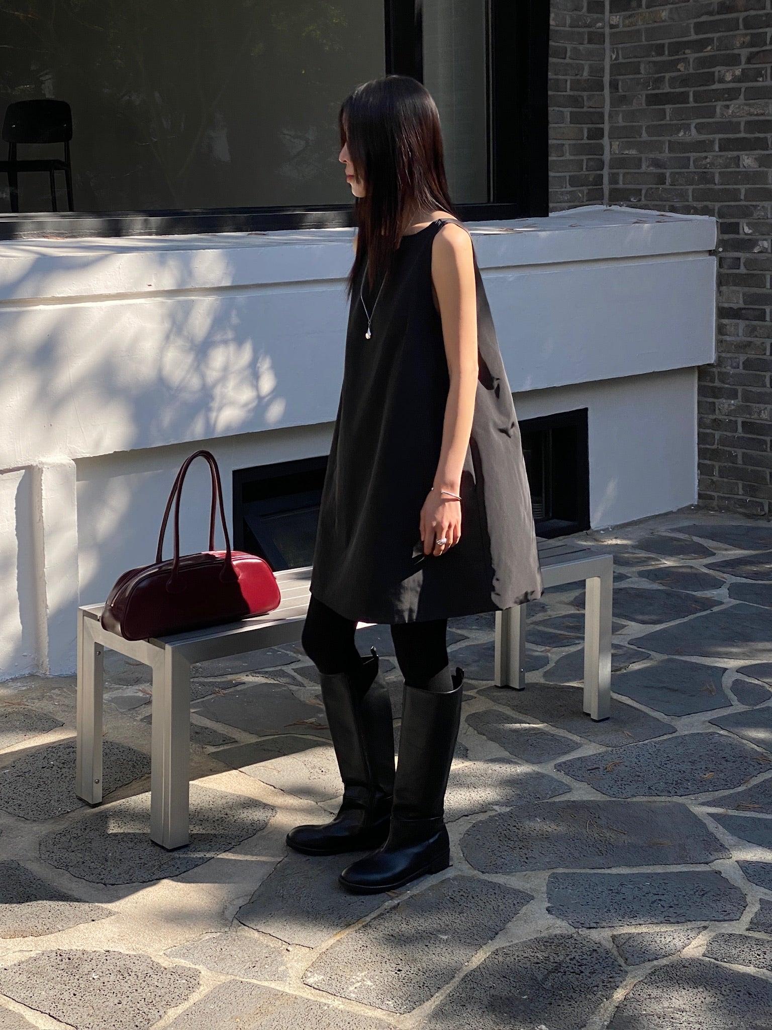 Puffer Mini Dress Black Product Image