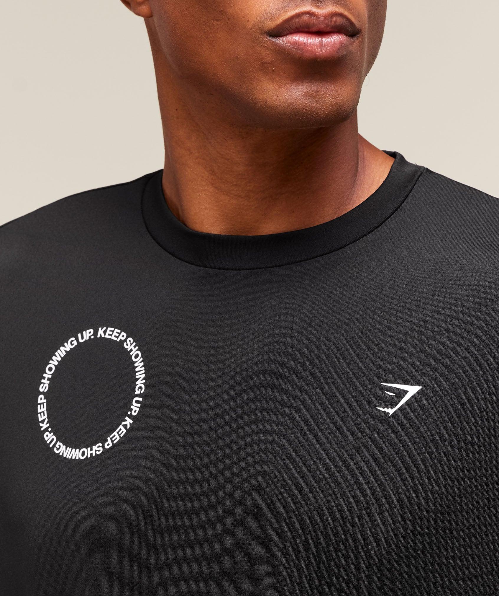Gymshark Keep Showing Up T-Shirt - Black Male Product Image