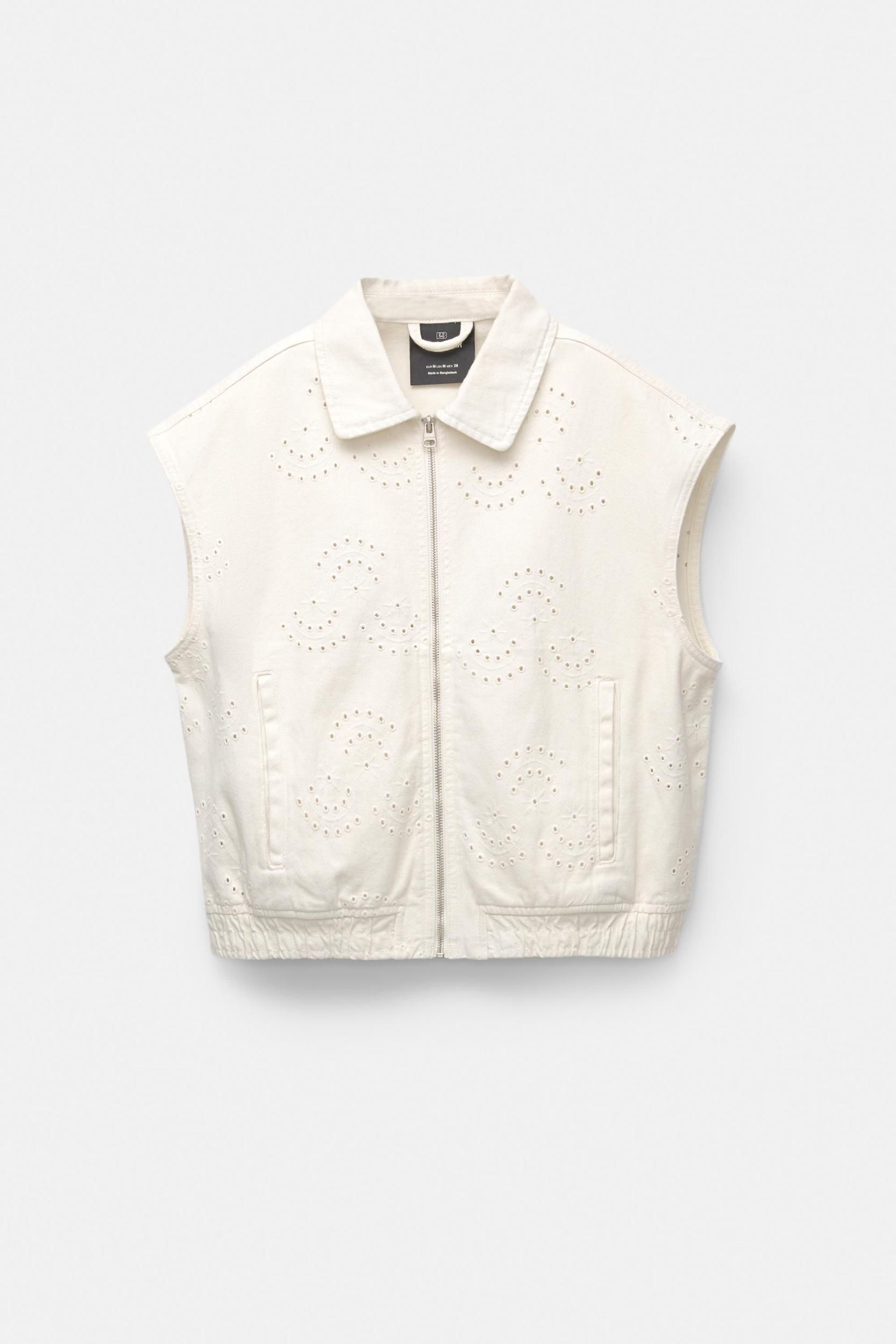 Embroidered cotton vest Product Image