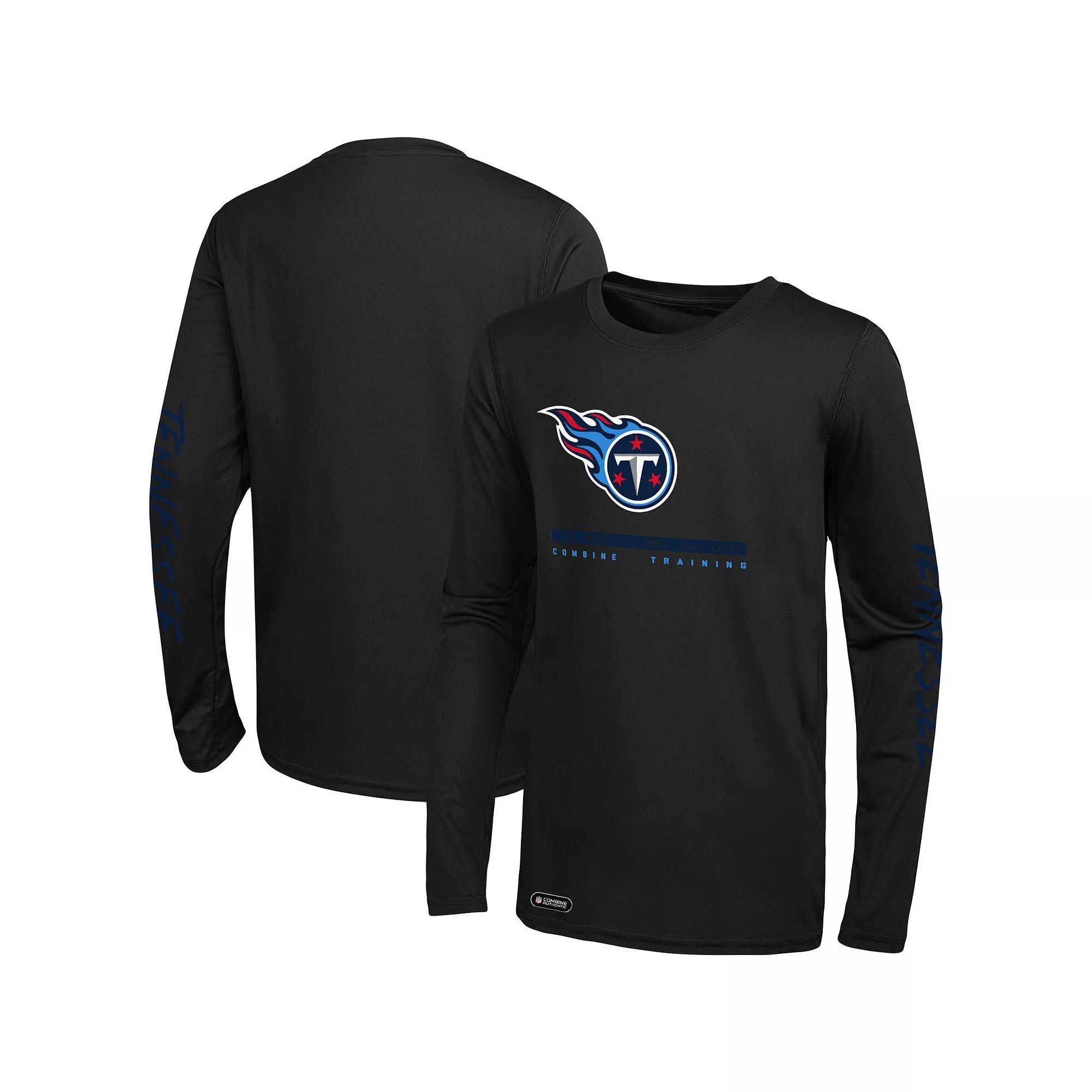 Men's Black Tennessee Titans Agility Long Sleeve T-Shirt,  Product Image