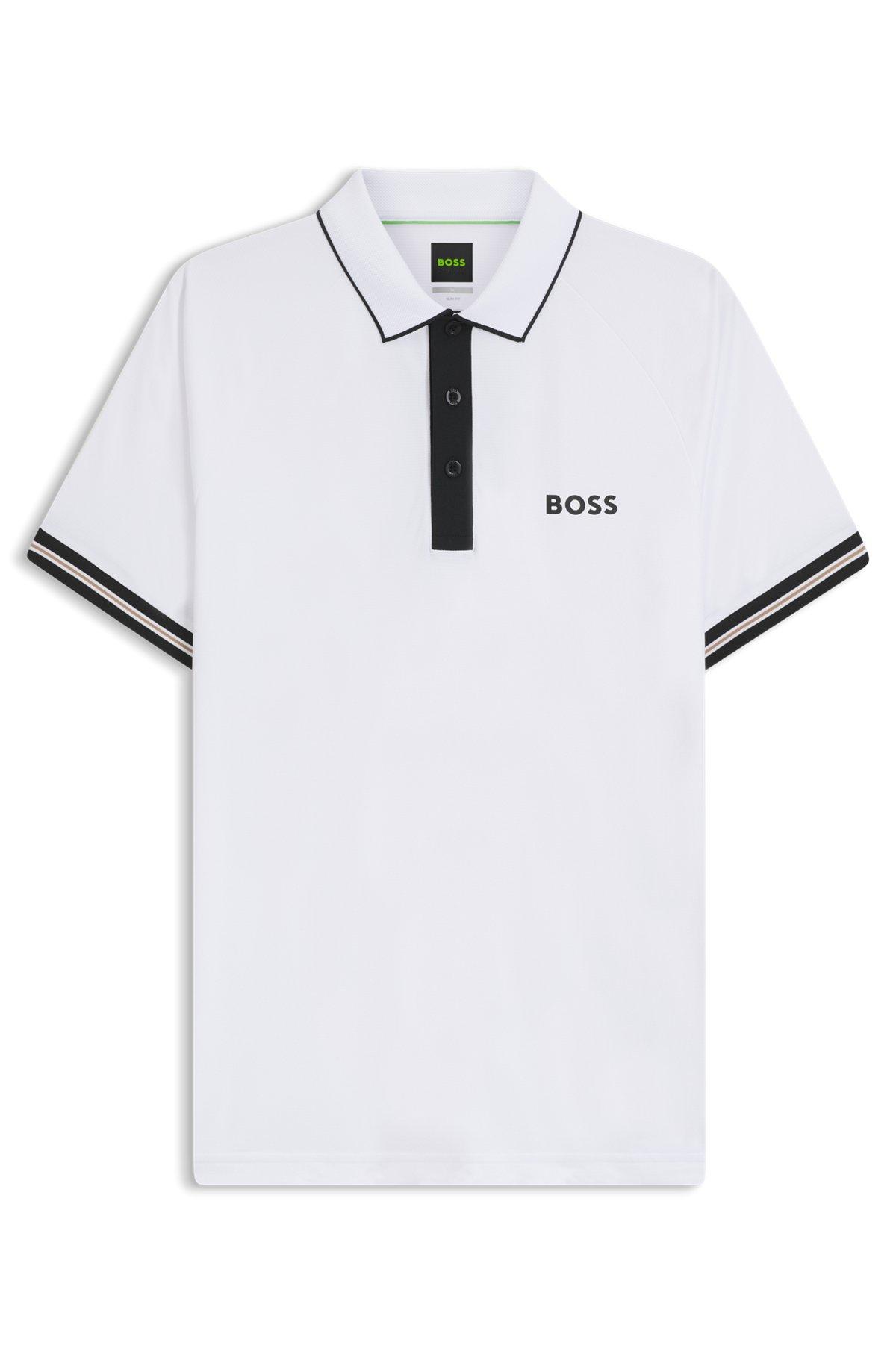 Active slim-fit polo shirt with moisture management Product Image